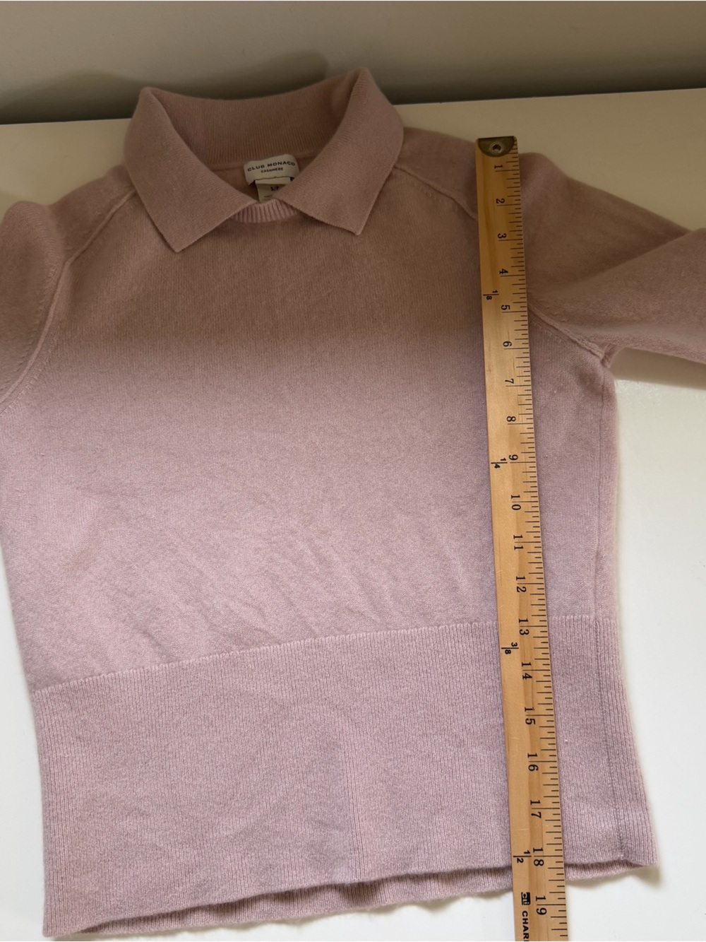 Club Monaco Cashmere Sweater Collar Blush Pink Dusty Rose Size Small Luxury - Picture 6 of 9